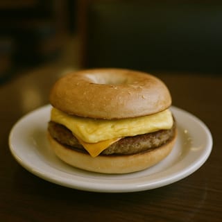 Sausage Egg and Cheese on Bagel